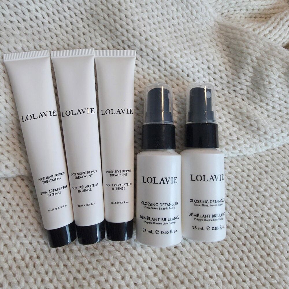 5 Piece Lolavie Intensive Repair Treatment & Glossing Detangler Set